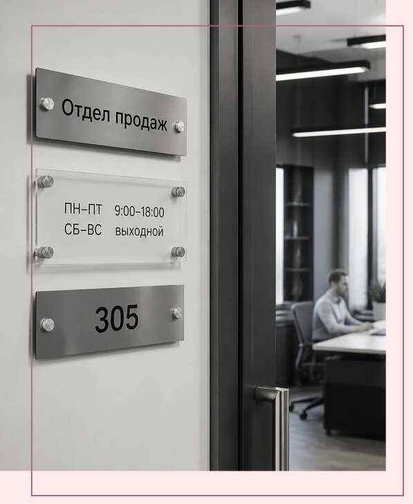 Офисные таблички на дверь в Набережных Челнах по цене от 4977 р. | Аванза-Нбр